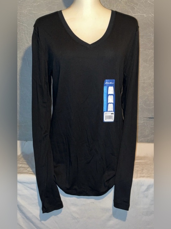 Eddie Bauer Tops - NWT Eddie Bauer Black Long Sleeve V Neck Tee Shirt Women’s Large